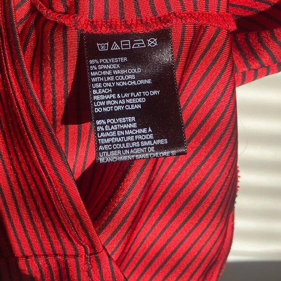 Urban Outfitters Red/Black Striped Turtleneck - Picture 3 of 4